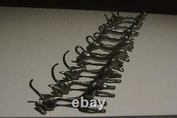 10 Art nouveau deco FRENCH silver plate knife rests animals tiger lion dog cat