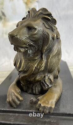 10 Roaring Male Lion Big Cat Safari Jungle Art Bronze Statue Decor Gift Deco