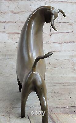 10 West Art Deco Bronze Sculpture Abstract Art Animal Bull Ox Statue Gift Sale