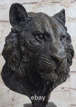 10 Western Art Deco Bronze lions Lion Puma Mountain Cat Bust Sculpture Artwork
