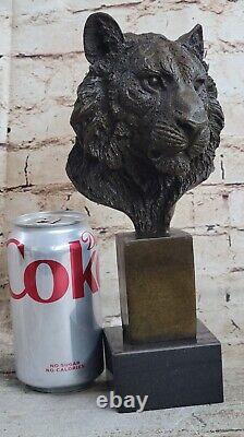 10 Western Art Deco Bronze lions Lion Puma Mountain Cat Bust Sculpture Figurine