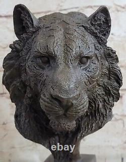 10 Western Art Deco Bronze lions Lion Puma Mountain Cat Bust Sculpture Figurine