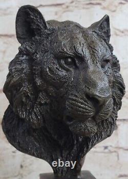 10 Western Art Deco Bronze lions Lion Puma Mountain Cat Bust Sculpture Figurine