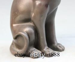 11 Western Art Coffee Bronze Copper Cat Happiness Animal Art Deco Sit Sculpture