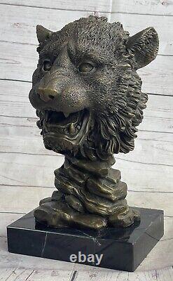 12 Western Art Deco Bronze lions Lion Puma Mountain Cat Bust figurine Sculpture