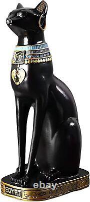 12 inch Tall Black Egyptian Cat Goddess Bastet Statue, 12 Tall