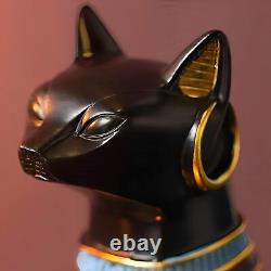 12 inch Tall Black Egyptian Cat Goddess Bastet Statue, 12 Tall