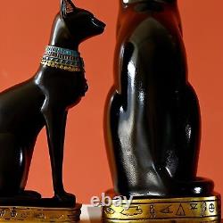 12 inch Tall Black Egyptian Cat Goddess Bastet Statue, 12 Tall