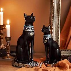 12 inch Tall Black Egyptian Cat Goddess Bastet Statue, 12 Tall
