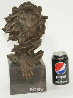 13 Western Art Deco Bronze lions Lion Puma Mountain Cat Bust Sculpture Figurine