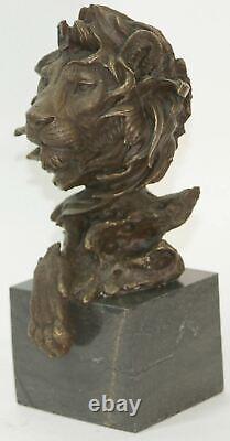 13 Western Art Deco Bronze lions Lion Puma Mountain Cat Bust Sculpture Figurine