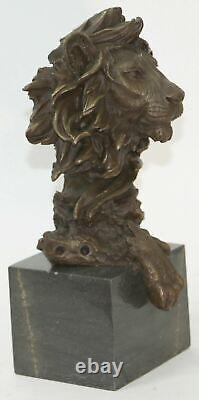 13 Western Art Deco Bronze lions Lion Puma Mountain Cat Bust Sculpture Figurine