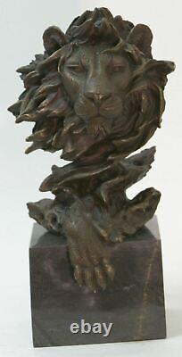 13 Western Art Deco Bronze lions Lion Puma Mountain Cat Bust Sculpture Figurine