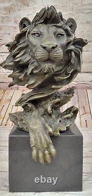 13 Western Art Deco Bronze lions Puma Mountain Cat Bust figurine Sculpture Art