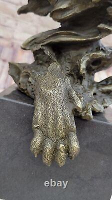 13 Western Art Deco Bronze lions Puma Mountain Cat Bust figurine Sculpture Art