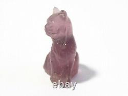 1920's Czech Glass Miniature Lucky Purple Cat SIDE POSE Cracker Jack Charm #CJ13