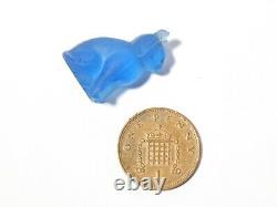 1920's Czech PALE BLUE Glass Miniature Lucky Cat Cracker Jack Charm BEAUTY #CJ20