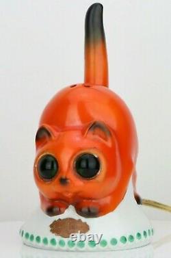 1920's Wilhelmsfeld GOEBEL Cat Perfume Lamp Porcelain Germany RARE ART DECO