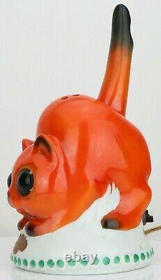 1920's Wilhelmsfeld GOEBEL Cat Perfume Lamp Porcelain Germany RARE ART DECO