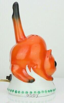 1920's Wilhelmsfeld GOEBEL Cat Perfume Lamp Porcelain Germany RARE ART DECO