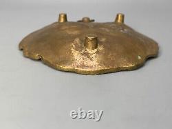 1920s Antiqu Art Deco French Bronze Card Tray Pin Trinket Dish Cat Face