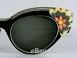 1950s Bausch & Lomb Women's Cat Eye Glasses Sunglasses Floral Deco Cat's Meow