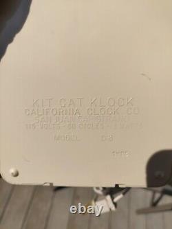 1960's IVORY ELECTRIC KIT CAT KLOCK WORKS model D8 San Juan Capistrano, CA usa
