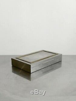 1970 Jansen Guy Lefevre Boite Metal Argente Art-deco Moderniste Shabby-chic