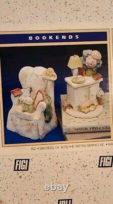 1997 Figi My Favorite Chair Bookends Cat Flowers Lamp Hat Tea Side Table Heavy