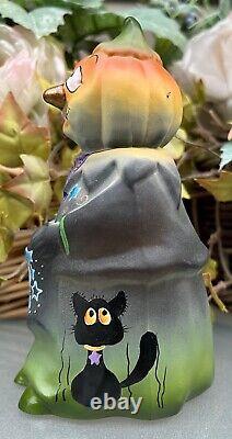 #2 of ONLY 3 FGS FentonSMOKEY GREY HP PUMPKIN HEAD WithBLACK CATSKim Barley 2024
