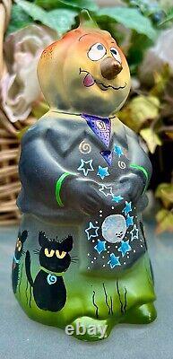 #2 of ONLY 3 FGS FentonSMOKEY GREY HP PUMPKIN HEAD WithBLACK CATSKim Barley 2024