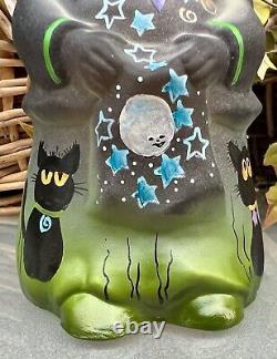 #2 of ONLY 3 FGS FentonSMOKEY GREY HP PUMPKIN HEAD WithBLACK CATSKim Barley 2024