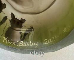 #2 of ONLY 3 FGS FentonSMOKEY GREY HP PUMPKIN HEAD WithBLACK CATSKim Barley 2024