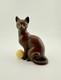 3 Miniature Franklin Mint Curio Cabinet Art Deco Bronze Cat With Ball