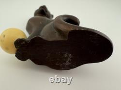 3 Miniature Franklin Mint Curio Cabinet Art Deco Bronze Cat with Ball