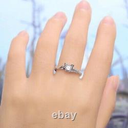 5 mm Near White Moissanite Diamond Art Deco Cat Alternative Promise Bridal Ring