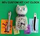 60s Ivory Electric-kit Cat Klock-kat Clock-withcustom Eyes-vintage-works- Usa