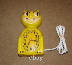60s ORIGINAL-VINTAGE-YELLOW-ELECTRIC-KIT CAT KLOCK-MODEL# C2 MADE IN USA WORKS