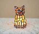 8.5h Stained Glass Handcrafted Kitty Cat Night Light Table Desk Lamp