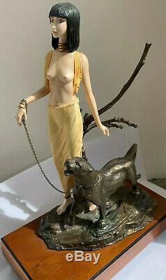 ALBANY China Figure KHARTOUM Semi Nude Art Deco Style Bronze Panther Cat 83/350