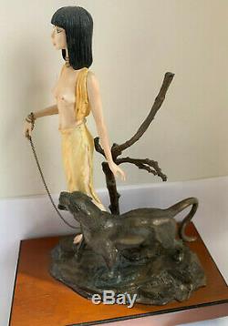 ALBANY China Figure KHARTOUM Semi Nude Art Deco Style Bronze Panther Cat 83/350