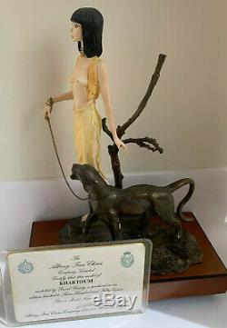 ALBANY China Figure KHARTOUM Semi Nude Art Deco Style Bronze Panther Cat 83/350