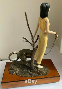 ALBANY China Figure KHARTOUM Semi Nude Art Deco Style Bronze Panther Cat 83/350
