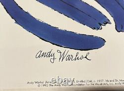 ANDY WARHOL PRINT SIGNED Cat Cobalt blue Art Deco Collectible