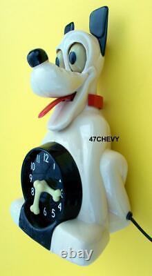 ANTIQUE-1950s ALLIED PLUTO-VINTAGE-KIT CAT KLOCK-KAT CLOCK-ELECTRIC-WALT DISNEY