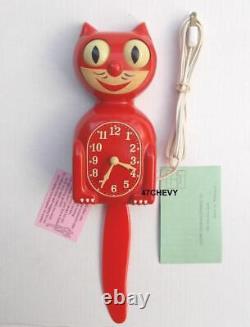 ANTIQUE 40's RED-ALLIED-ELECTRIC-ORIGINAL-KIT CAT KLOCK-KAT CLOCK-VINTAGE-WORKS