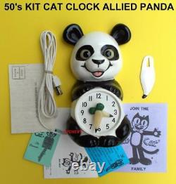 ANTIQUE 50s ALLIED PANDA-KIT CAT KLOCK-KAT CLOCK-ELECTRIC-ORIGINAL-VINTAGE-WORKS