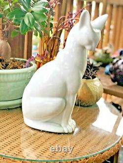 ART DECO CAT Hirado Mikawachi ware CELADON GLAZE OKIMONO 12 STATUE POTTERY