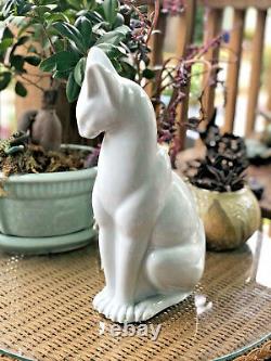 ART DECO CAT Hirado Mikawachi ware CELADON GLAZE OKIMONO 12 STATUE POTTERY