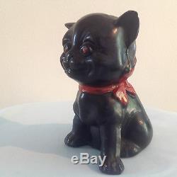 ART DECO LOUIS WAIN STYLE POTTERY SMILING BLACK CAT 1920's 30's